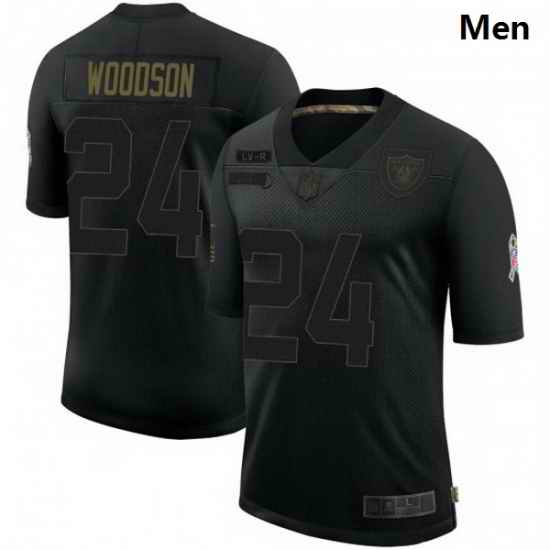 Men Las Vegas Raiders Charles Woodson 2020 Black Salute To Service Limited Jersey